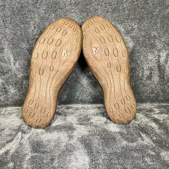 Merrell Willow Women's brown oiled leather w/beige slip on shoes size US 7 - Picture 7 of 9